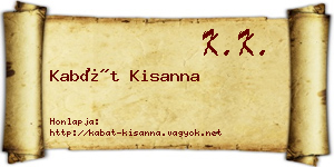 Kabát Kisanna névjegykártya